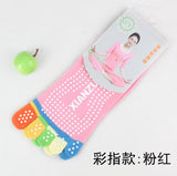 Barre/Yoga/Pilates Non-Slip Five-Toe Socks in fresh pastel colors