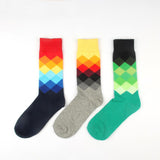 Men's Knee High Business Socks, Gradient Color, Paragraph Style