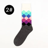 Men's Knee High Business Socks, Gradient Color, Paragraph Style