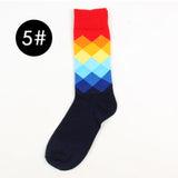 Men's Knee High Business Socks, Gradient Color, Paragraph Style