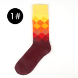 Men's Knee High Business Socks, Gradient Color, Paragraph Style