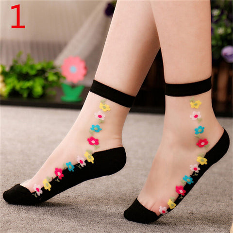 Very Chic Women's Flower Lace Socks